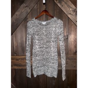 Y2K Delia's Women's Sweater Sz M Gray Silver Long Length‎ Thumb Holes